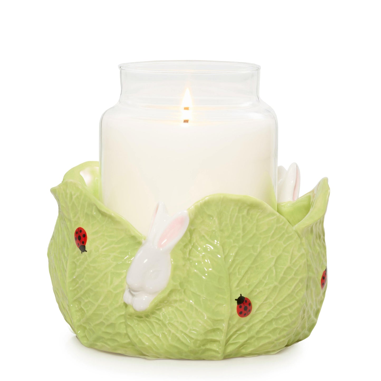 Ceramic Easter Bunny Jar Candle Holder 8OR9