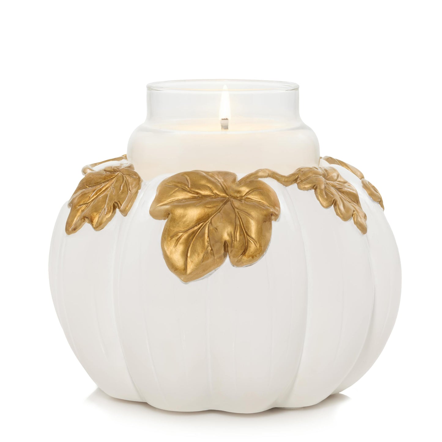 White Pumpkin Resin Holder 964O