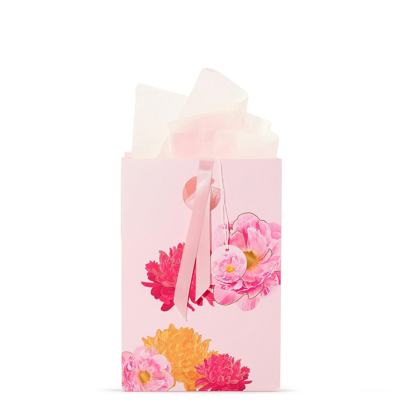 Pink Peony Floral Gift Bag C4RI