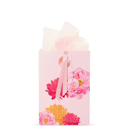 Pink Peony Floral Gift Bag C4RI